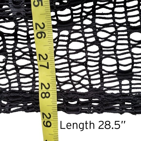 J Valdi Beachy Coverup 3/4 Sleeve Black Mesh V Neck Swim Pool Tunic Size XS - Picture 6 of 12